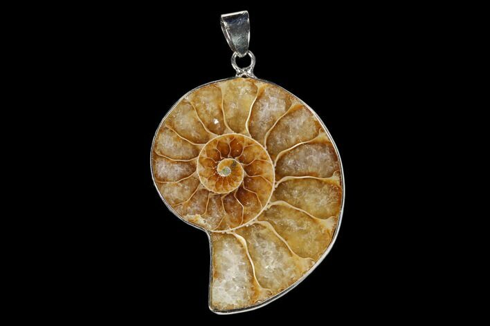 Fossil Ammonite Pendant - Million Years Old #151990